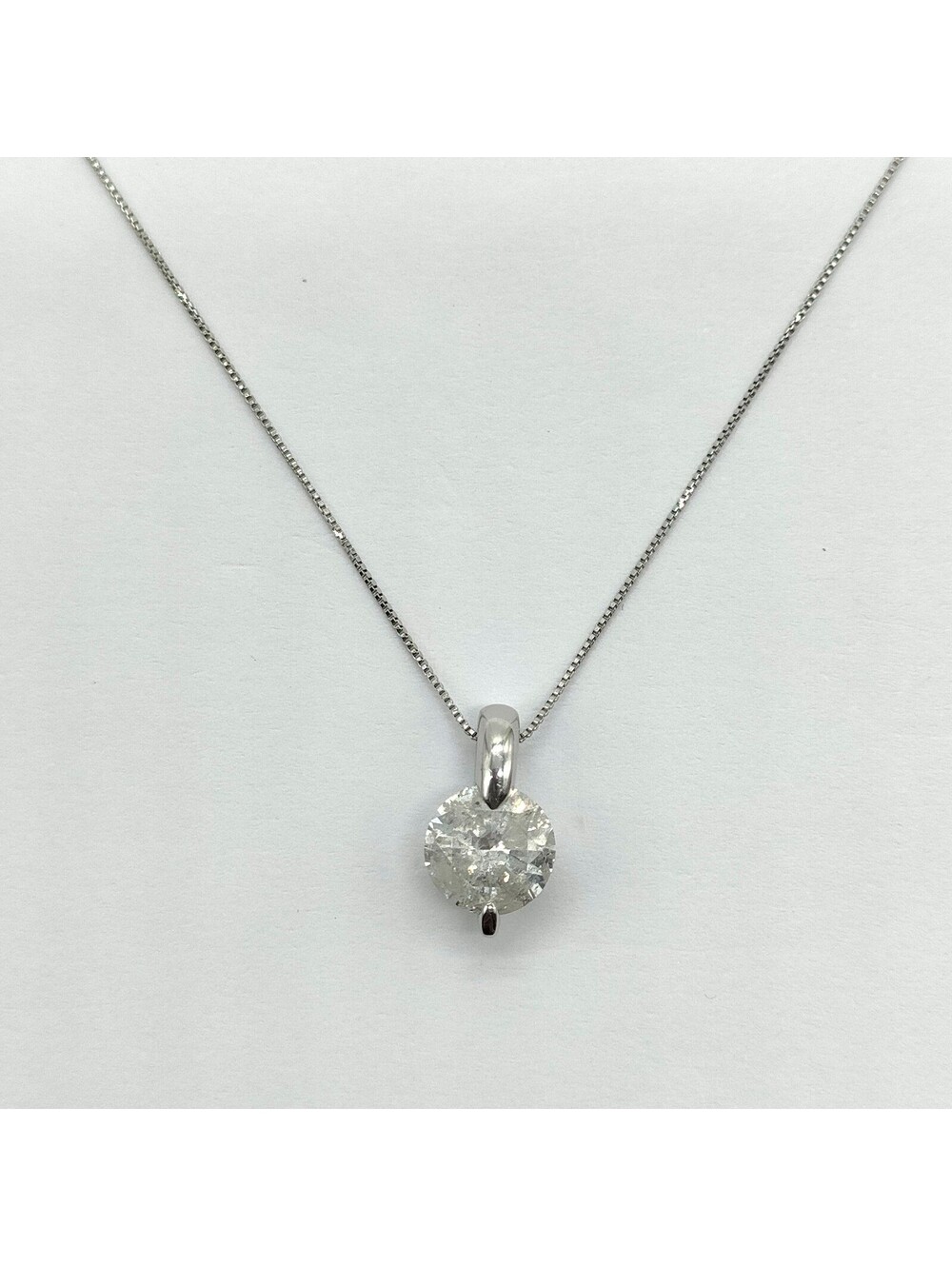 Jewelry Necklace Natural Diamond 1ct Platinum 463299